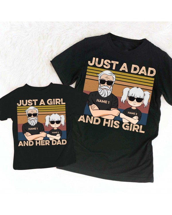 Daddy And Daughter – Personalized Shirt – Father’s Day Gift For Dad – Man And Woman Illustration