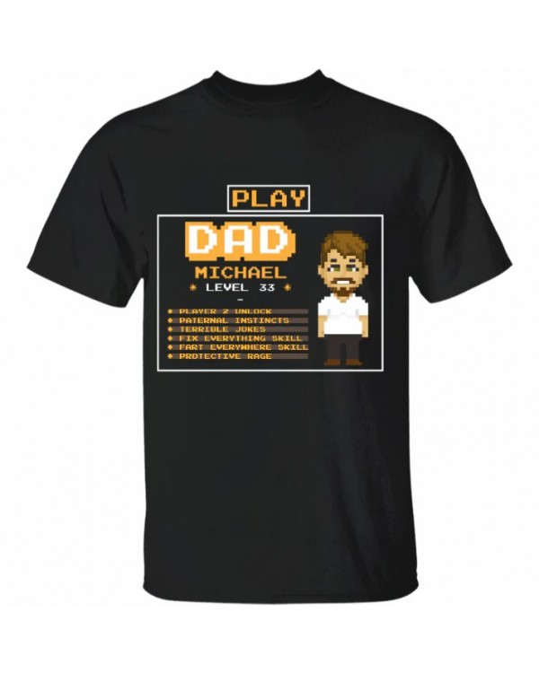 Gaming Dad Playing Game – Personalized Shirt – Father’s Day Gift For Dad – Pixel Man