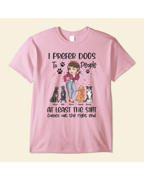 Prefer Dogs To People – Personalized Shirt – Birthday Gift For Dog Mom Dog Lover – Chibi Girl