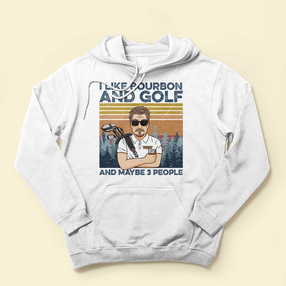 I Like Beer Bourbon And Golf – Personalized Shirt – Father’s Day Gift For Dad