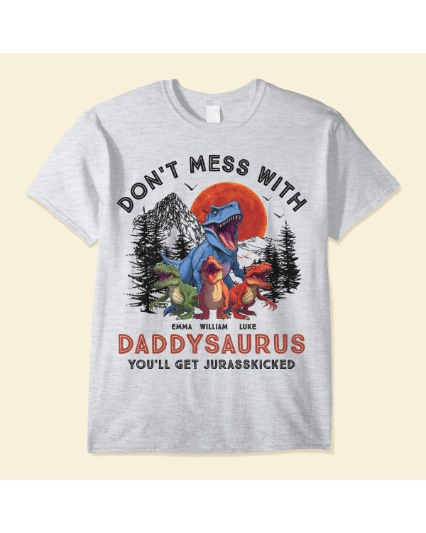 Daddysaurus Daddy Dinosaur T-rex – Personalized Shirt