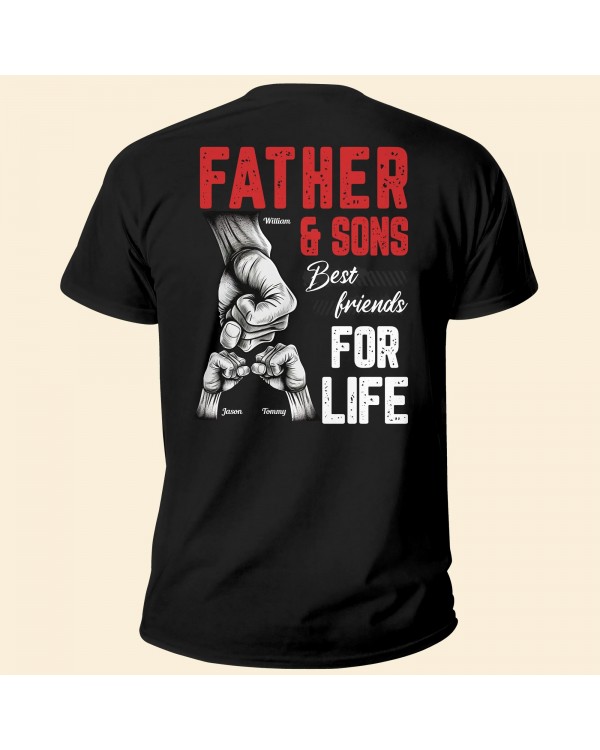 Father Son Best Friends For Life – Personalized Back Printed Shirt