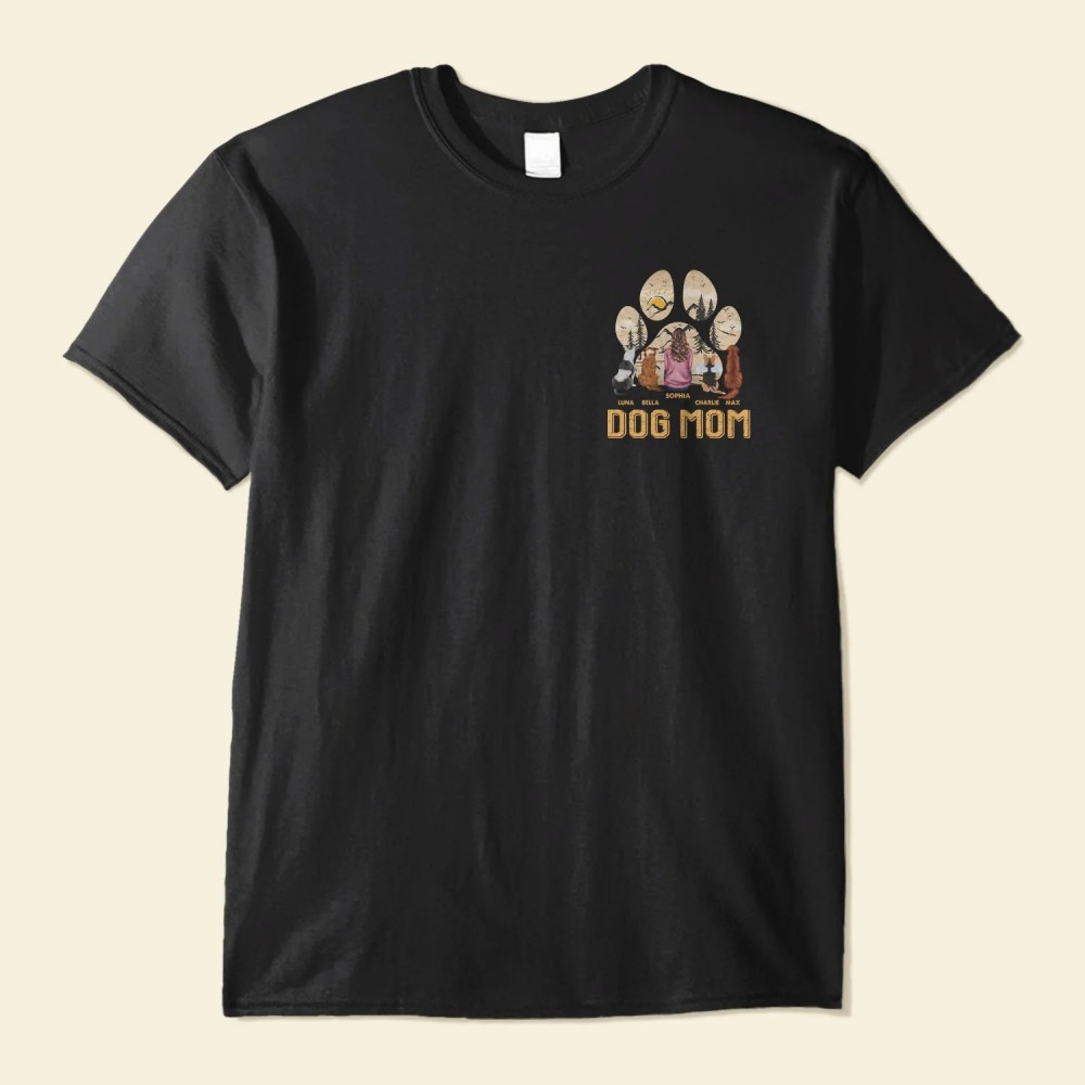 Dog Mom Paw Mountain View Vintage – Personalized Shirt