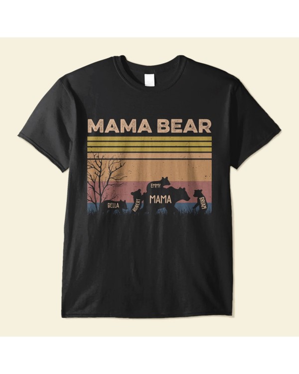 Mama Bear – Personalized Shirt – Birthday Mother’s Day Gift For Mom Mother Mama