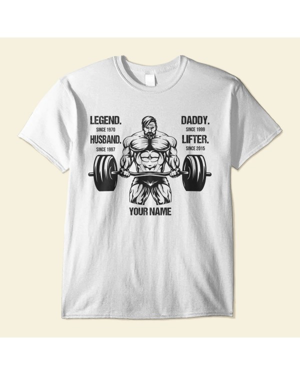 Husband Daddy Lifter – Personalized Shirt – Birthday Gift For Gymer – Old Man Lifting