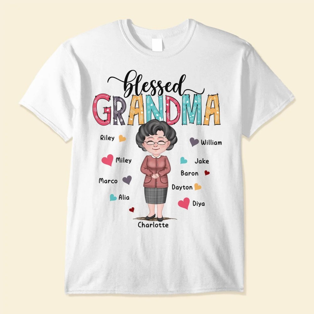 Blessed Grandma – Personalized Shirt – Birthday Mother’s Daygift For Mom Mother Grandma Nana Mimi