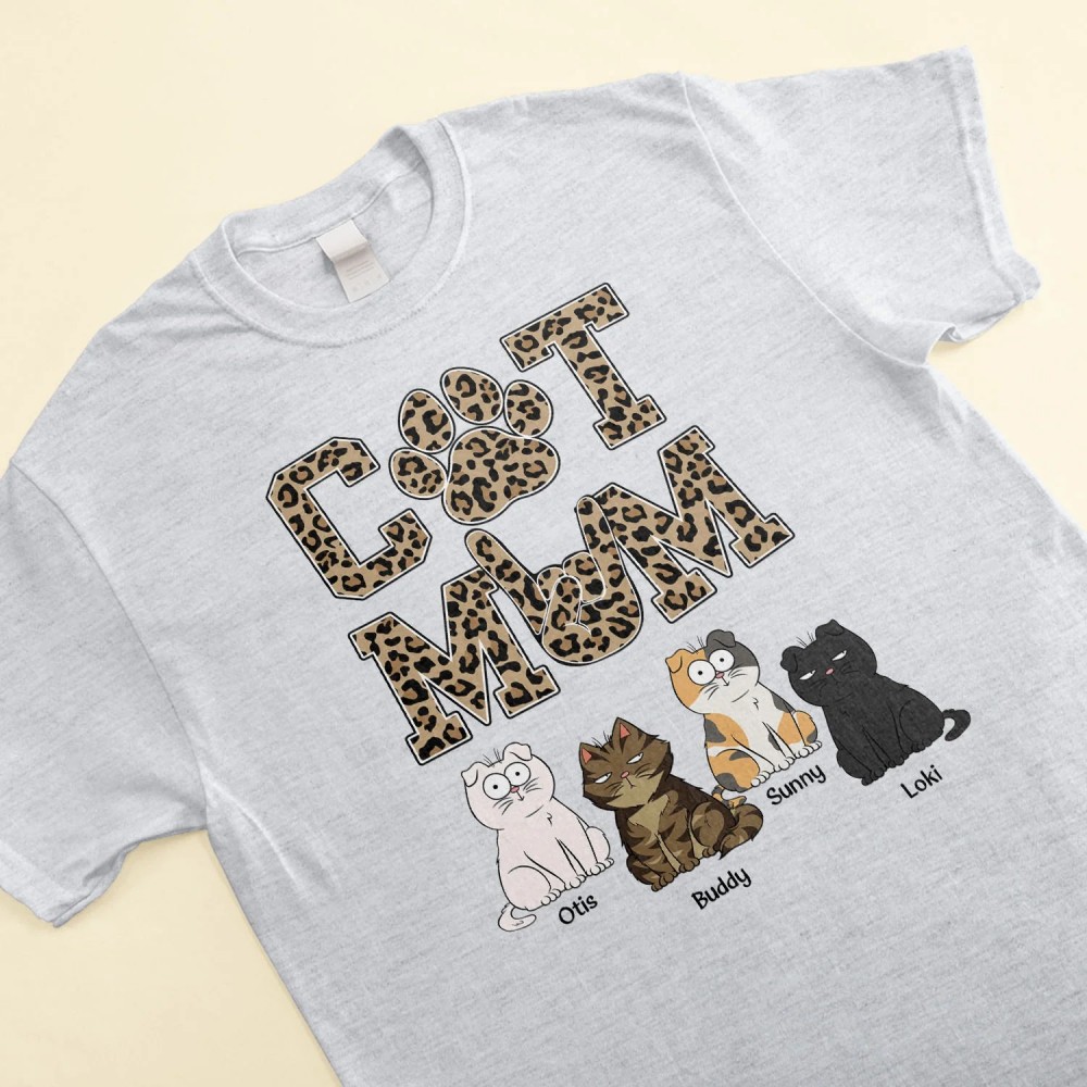 Cat Mom Leopard Version – Personalized Shirt